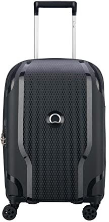 DELSEY PARIS - Clavel – Hartschalenkoffer 55 cm x 35 cm x 25 cm – 39 l – S, Schwarz, S, Koffer ausziehbar und starr mit drehbaren Rädern