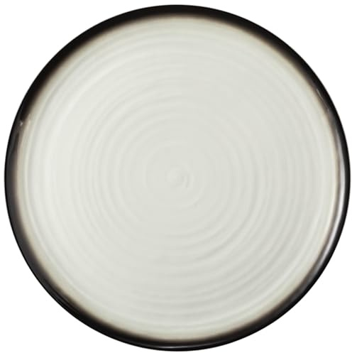 Seltmann Weiden Terra Pizzateller, 31 cm, Runder Platzteller mit spiralförmigem Relief, Spülmaschinen- und mikrowellenfest, Porzellan, Corso