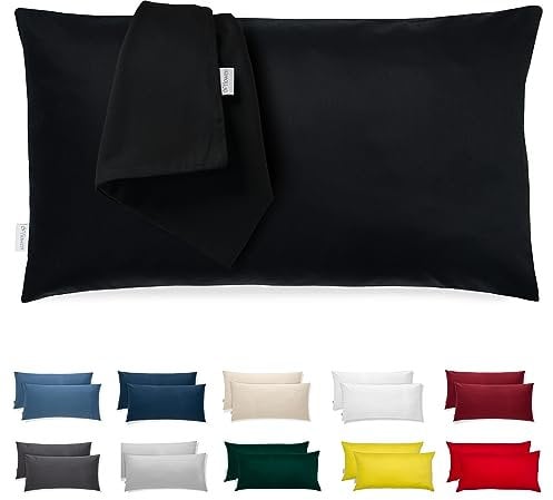 Kissenbezug 50x80 Mikrofaser Premium 2er Set Kopfkissenbezug 50 x 80 für Kissen Bett Stoff Superweicher Resistent Hypoallergen Anti-Milben Atmungsaktiv Kissenhülle mit Verdecktem Zip Voll Waschbar