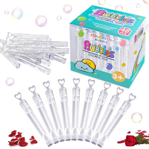 Phantasy® 48 Stück Seifenblasen in Herzform, Gastgeschenke für Hochzeiten, Geburtstagsgeschenke für Kinder, eingeladen, Hochzeitsgeschenk, Hochzeitsgeschenk, Hochzeitsd