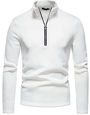 Herren Ski-Rolli mit Reißverschluss Langarm Funktionsshirt Flexibles atmungsaktives T-Shirt Long sleeve Rolli Herrenshirt Outdoor Einfarbig Stehkragen Sweatshirt Classic Streetwear Sportshirt