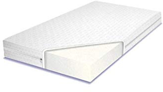 BDW Schaumstoffmatratze - Schaummatratze mit Bezug - Doppelseitige Matratze Körper an - antiallergische Eigenschaften, ist mittelweich und ausreichend flexibel - 200x90cm