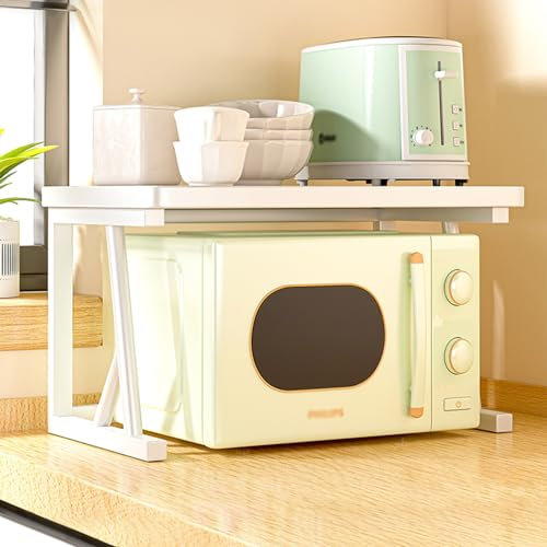 Estante para Horno Microondas Soporte para Tostadora sobre Encimera de Cocina Organizador Metálico de 2 Niveles Estante para Microondas