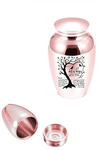6.5cm Mini Einäscherung Asche Urne Kleine Aluminiumlegierung Beerdigung Andenken Haustier Menschliche Asche Haar Gedenk Aufbewahrung Halter(Roségold)
