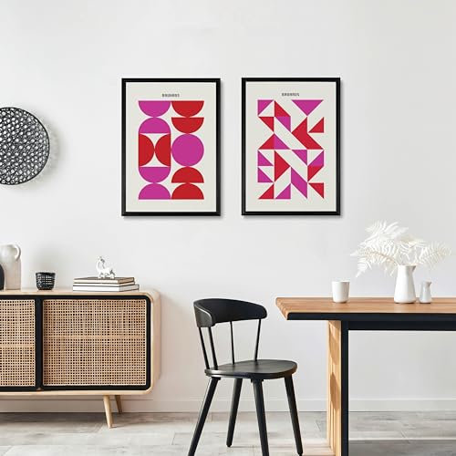 Studio Moien Bauhaus Pink Cool Set - 2 Set of A3 Posters Wandbilder for Zuhause, Küche, Büro, Schlafzimmer, Wohnzimmer