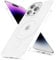 oakxco Magnetic Case for iPhone 14 Pro Max Phone Case Compatible with Magsafe, Slim Thin Clear Hard Shell Plastic & Silicone Rubber Bumper, Transparent Cute Mag Safe Cover for Women Girls, White