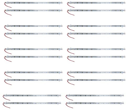 Oikabio 20X Lumière de Bande Dure 50cm 12V 36 LED 5630 SMD Coquille en Aluminium avec Bouchon Blanc