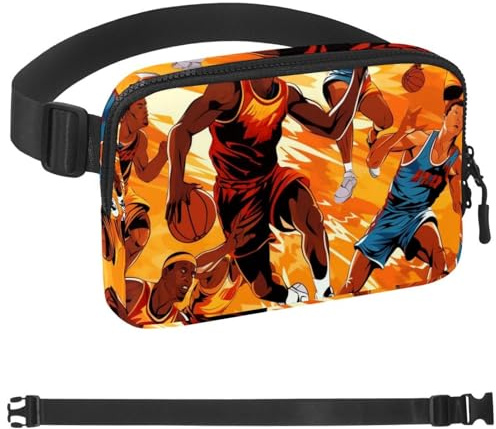Basketball-Umhängetasche, Geschenk für Sport, Festival, Workout, Reisen, Laufen, Freizeit, freihändige Brieftasche, Hüfttasche, Handytasche, Multicolor 08, 1.5x9.0x5.9in/4x23x15cm