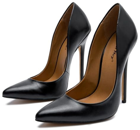 Scarpe da Donna con Tacco Super Alto 15cm con Plateau a Pompa Stivali Sandali, Taglia EUR40-48,ZY19-20b (Nero, Adulto, Donna, 45, Numero, Sistema Taglie Calzature EU, Media)