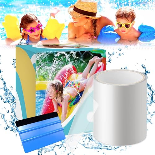 Pool Reparatur Klebeband, Pool Reparaturset Unterwasser, Selbstklebende Reparaturflicken Pool Reparaturset Wasserdicht Schnelle Reparatur Für Pool, Poolfolie, Schlauchboot, Luftmatratze - 10*150 CM