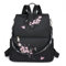 FUNSEED Mini-Rucksack für Damen, modische Nylon-bestickte Schultertasche für Schule, Reisen, Schwarz , 36