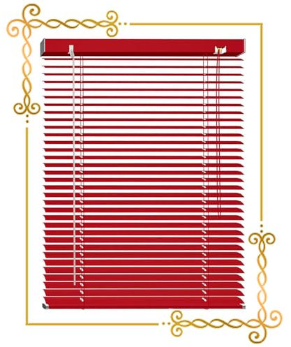 Xrdbfd Red Window Blinds, 40/60/80/100/120cm Aluminium Venetian Blinds, Metal Window Shades, Thermal Venetian Blinds for Office/kitchen/balcony,WxH-120x130cm/47 * 51in