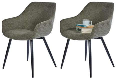 TOM TAILOR HOME Esszimmerstuhl Retro Armchair - 81 x 58 x 60 cm (Eucalyptus Green)