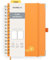 POPRUN Taccuino Bianco a Spirale, Quaderno A5 con Copertina Rigida, 141 Pagine Numerate e 8 Fogli Staccabili, Carta Spessa 120 GSM, Arancione (OR)