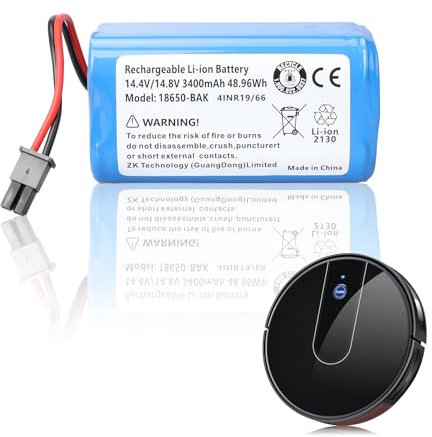 MXJFYY 14,4 V 3400 mAh 48,96 Wh Li-Ionen-Staubsauger-Ersatzakku von Polaris Imou, kompatibel mit Bagotte BG800 KyvolE31 Coredy R750 INR18650 4S1P