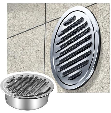 Lüftungsgitter 7-300mm, Edelstahl Abluftgitter mit Fliegengitter, Lüftungsauslass Schutz Gitter für Bad,Küche, Wohnmobile, Gartenhaus, Garage(70mm/3)