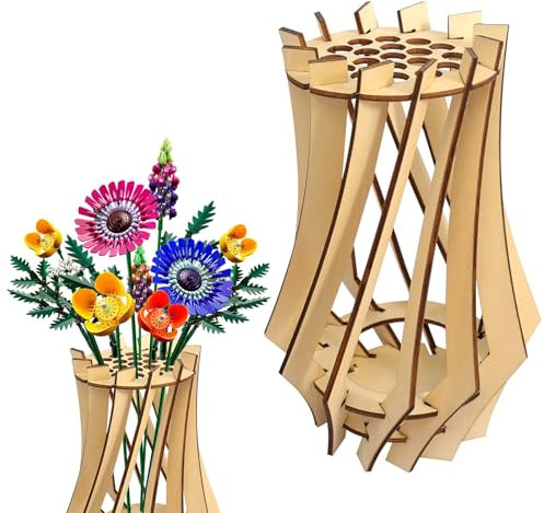 prota 3D Vase Holz Bouquet Vase für Blumenstrauß, Holzpuzzle Blumenvase Kleine Vasen für Tischdeko, DIY Acryl Holz Vase Kit für Home Decor Tischdekoration Geschenk für Blumenliebhaber