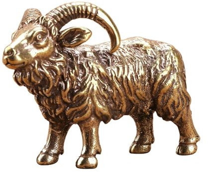 KUKUUU Messing Ziege Statue Glück Skulptur Kunst Handwerk