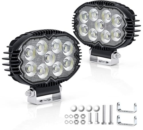 Fxlpower 2 Stück 26W LED Flutlicht Rückfahrscheinwerfer 9-36V Zusatzscheinwerfer, IP68 Offroad led Arbeitsscheinwerfer für Auto, LKW, Traktor, Pickup, 4x4, ATV, Boot