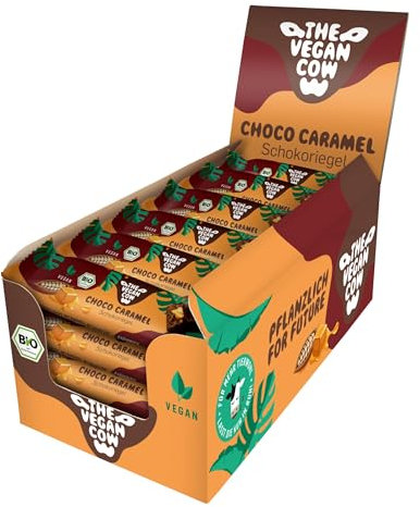 THE VEGAN COW Schokoriegel - Choco Caramel - 24x40g - vegan, bio, glutenfrei - 100% natürliche Zutaten
