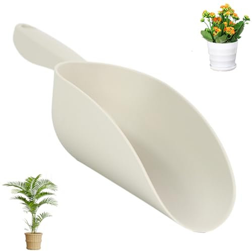 Pelle À Terreau - Grand Outil pour Retourner La Terre Épaisse, Pelle À Creuser pour Succulentes en Polypropylène, Pelle À Terre Polyvalente pour Jardin - Blanc