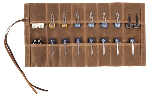 YLZZMDQSZ pocket knife storage, Knife Display Bag, with 16 Slots Pocket Knives Folding Knife Holder Organizer, pocket knife roll Collection Protector Bag, Tactical Outdoor for EDC Mini Knife Bags