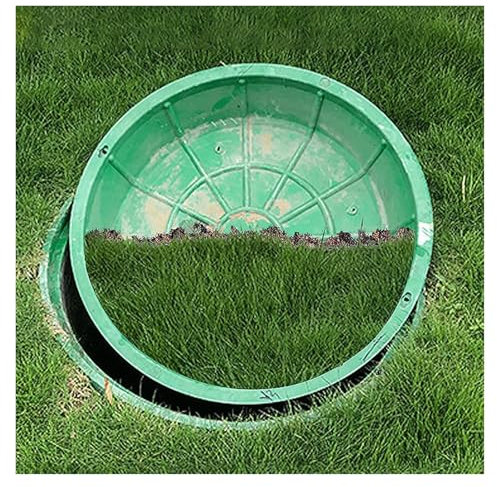 Couvercle de Regard avec Cadre Rond Couvercle de Regard Invisible avec Base, Vert Décoratif Couvercles de Fosse Septique pour Champ D'épuration, Cour, Pelouse, Jardin, Encastré Cache-pots(Dia - 75cm/2