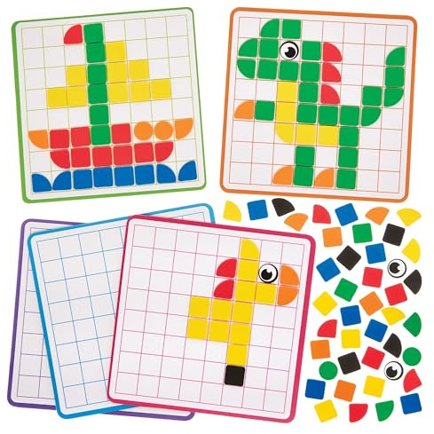 Baker Ross FN446 Mosaic Picture Puzzle Kits - Pack of 5, Educational Puzzle Kits for Kids