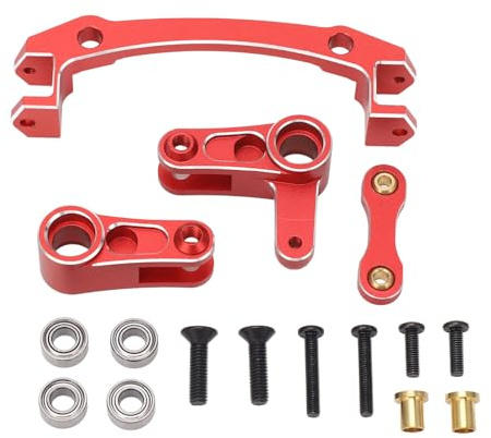 plplaaoo RC Lenkung Bell Crank Servo Saver Aluminium Legierung Hochleistungs-Lenk Glocke verbesserte Steuerung für ARRMA 1/8 Mojave 4 X4 4S BLX RC Auto Upgrade Teile (Rot)