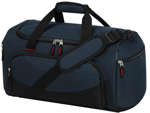 LONALIA 30L Kleine Sporttasche Reisetasche - 43x26x26cm Handgepäck Weekender Gym Tasche für Sport Training Urlaub Fußball (Marineblau)
