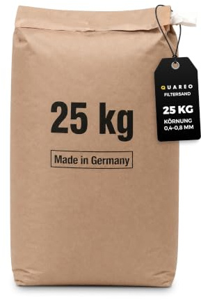 QUAREO® Filtersglas Pool Sandfilteranlage 0,6-0,8 mm (25kg) – Optimal für sauberes Poolwasser – Filter, Poolfilteranlage