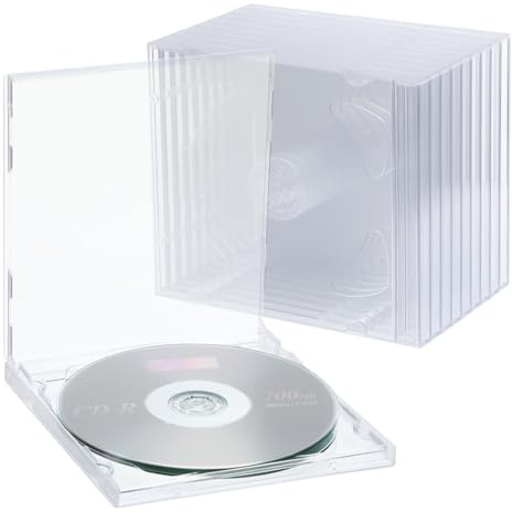 COOLHIYA Custodie Doppie per CD in Acrilico Trasparente, Porta CD e Dvd per 2 Dischi, Confezione da 9 Pezzi per Conservazione e Trasporto
