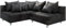 DELIFE Eckcouch Clovis Anthrazit Antik Optik Ottomane Links Ecksofa modular