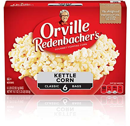 Orville Redenbacher's Kettle Corn Microwave Popcorn| 3.28 Ounce Classic Bag| 6-Count