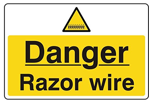 LI-Safety 600x450mm Danger Razor Wire Sign - Rigid Plastic
