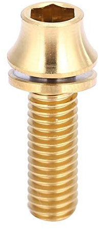 Water Bottle Cage Bicycle Titanium Alloy Water Bottle Cage Screw M5x12/16mm with Washer(M5×16-Gold)