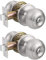 Probrico Brushed Nickel 2 Pack Privacy Keyless Door Knobs for Bath/Bedroom