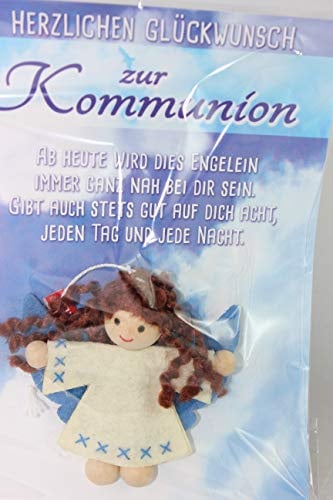 JoJo, Püppkes, J097-261, Glückswichtel, Kommunionsengel, Filz, 6,5cm, mit Spruch