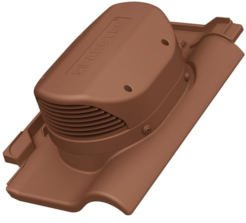 Parotec Flachlüfter für Braas - Rubin 13V – Dachlüfter – RAL 8004 Ziegelrot | Entlüfter Lüftungsziegel für Dachziegel – effektive Feuchtigkeitsableitung, UV-beständig