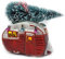 itsisa Baumschmuck Wohnwagen mit Weihnachtsbaum - Camper Baumkugel Caravan, Weihnachtsdeko, Christbaumkugel