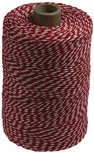 Cordoncino di cotone 200G rosso-bianco