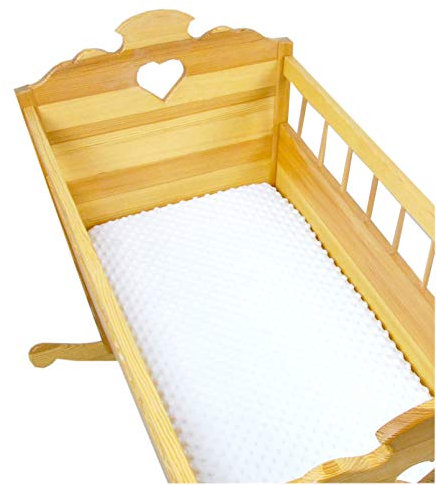 BABYLUX Spannbettlaken 40 x 90 Bettlaken Spannbetttuch Betttuch Minky Wiege 40x90 kinderwagen (Weiß)