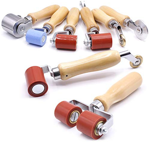 Profi Andrückrolle Andrückwalze Andrück Rolle Folie Dachdecker Silikon Teflon Messing Metall (Profi Andrückrolle für Schweißdraht 3-5mm)