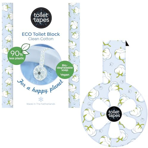 Toilet Tapes - Nachhaltiger Toilettenduft mit 220+ Spülungen - Bis zu 90% weniger Plastik - Selbstklebend und biologisch abbaubar - Clean Cotton, 1 Stück (1er Pack)