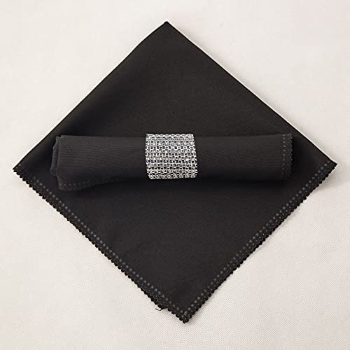 12 Set-StoffServietten mit Serviettenringen Set,Tischdecke-Massiv-Polyester-Servietten Weiches Stoff Waschbare und Nachhaltige Serviette Maschinenwaschbar (50 * 50 cm)