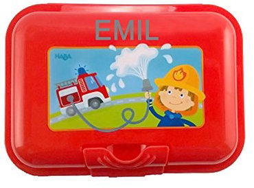Babysutten Brotdose mit namen, Feuerwehrmann