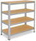 shelfplaza® 115x120x45cm HOME Schwerlastregal verzinkt/Metallregal mit 4 Böden/Kellerregal Metall, Garagenregal, Werkstattregal oder Regal Lagerregal/Steckregal Metall mit 175kg Tragkraft
