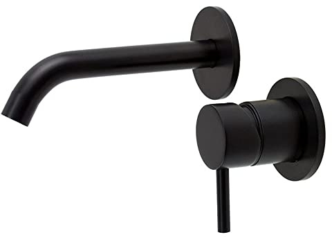 Robinet mitigeur de lavabo encastrable noir Fabriqué en laiton et finition noire avec poignée design monocommande encastrable permet d'économiser de l'espace