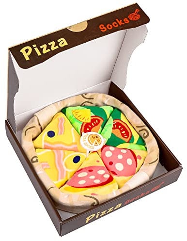 AGRIMONY Funny Pizza Socks Box for Men Women Teenage Boys - Funny Pizza Gifts Fathers Day Novelty Gifts for Dad Husband Food Funky Valentines Birthday Gifts Ideas Christmas Stocking Fillers(4 pairs)