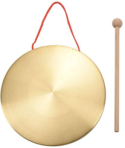 22cm Hand Brass Copper Chapel Opera Percussion with Round Play Hammer